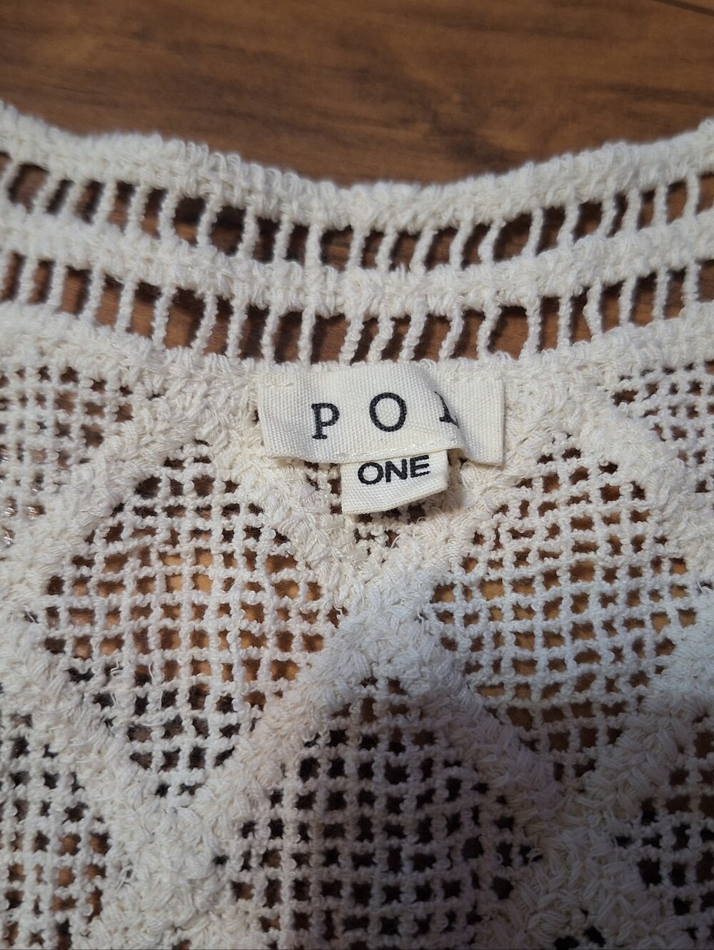 POL One Size cream open crochet vest festival boho hippie cottage 100% cotton - Picture 4 of 8